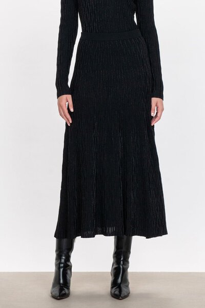 Veronika Maine Wavy Stripe Knit Midi Skirt-new-Preen