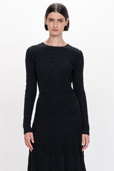 Veronika Maine Wavy Stripe Long Sleeve Knit-new-Preen