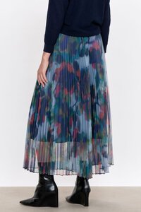 Veronika Maine Mirage Bloom Mesh Sunray Pleat Skirt