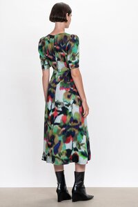 Veronika Maine Mirage Bloom Panelled Midi Dress