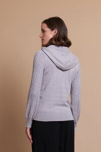 Memo Cable Knit Hooded Jumper