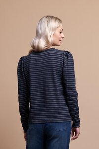 Oh Three Shoulder Detail Stripe Top