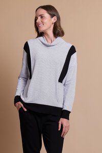 Foil Rib Panels Sweater