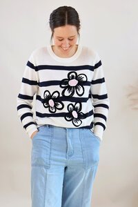 Memo Stripes & Embroidery Jumper