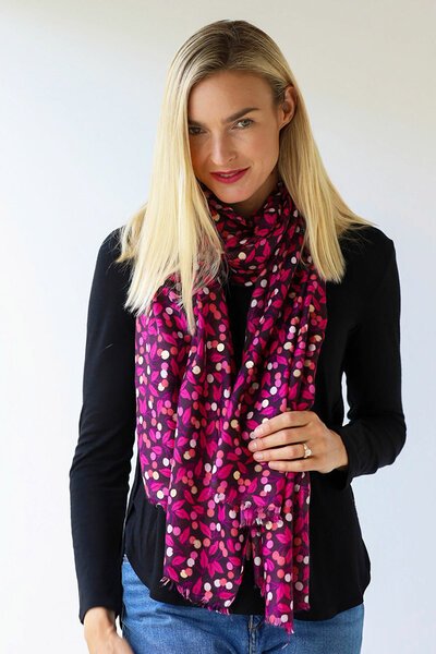 Archer House Fireworks with Gold Foil Print Scarf-shop-by-label-Preen