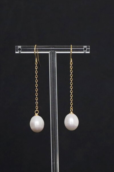 Archer House Genuine Pearl Drop Hook Earrings-best-sellers-Preen