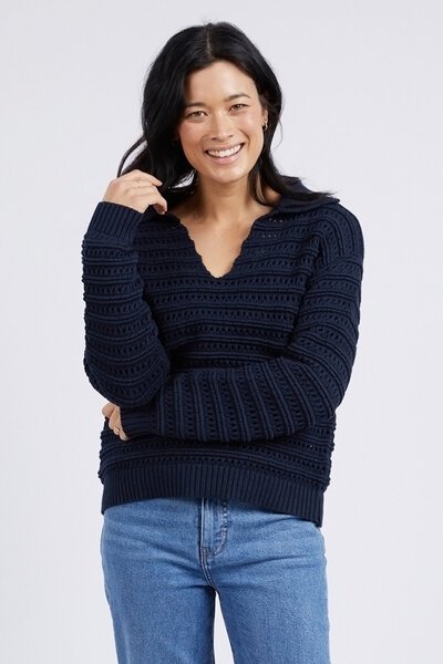 Elm Linden Open Collar Knit-sale-Preen