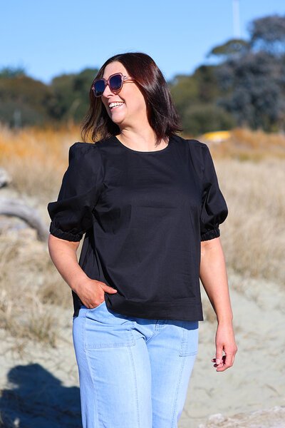 Oh Three Plain Swing Volume Sleeve Top-sale-Preen