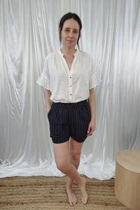 Oh Three Print Paperbag Waist Shorts