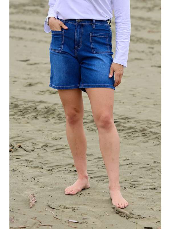 Wakee Front Pocket Denim Shorts