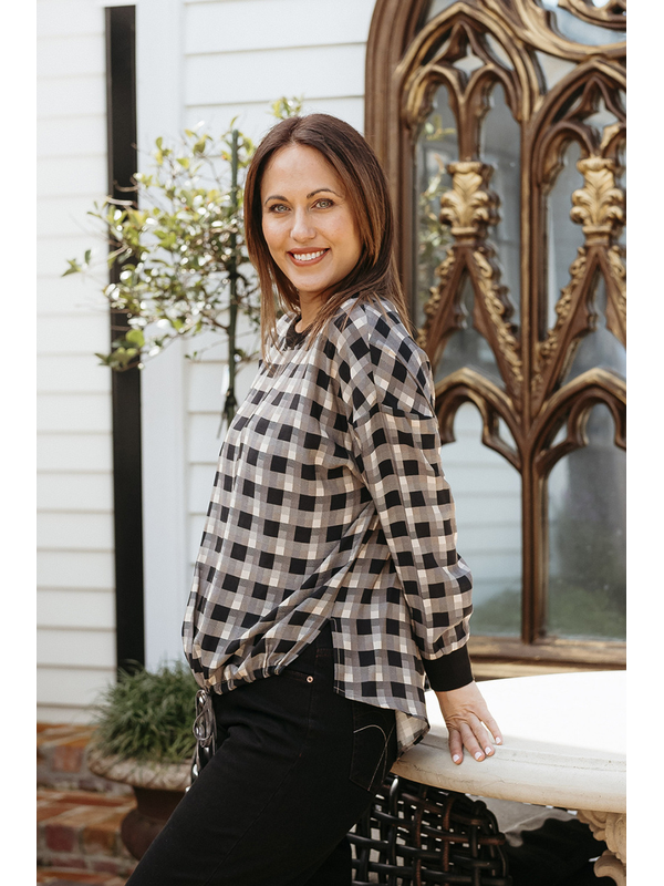 Seduce Isla Shadow Check Top