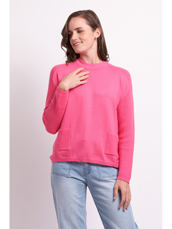 Memo High Neck Button Back Jumper