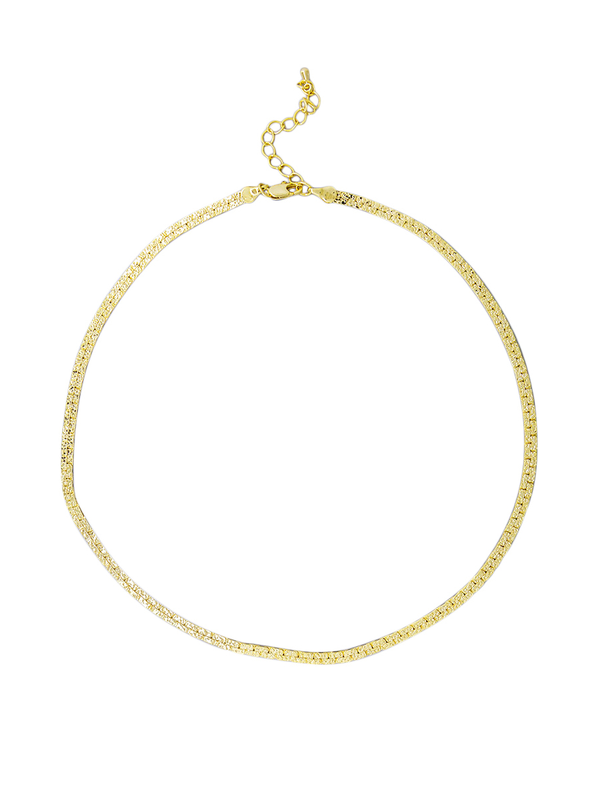 Tiger Tree Gold Crinkle Chain Necklace