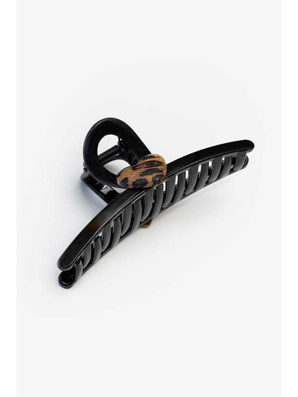 Antler Leopard Heart Claw Clip