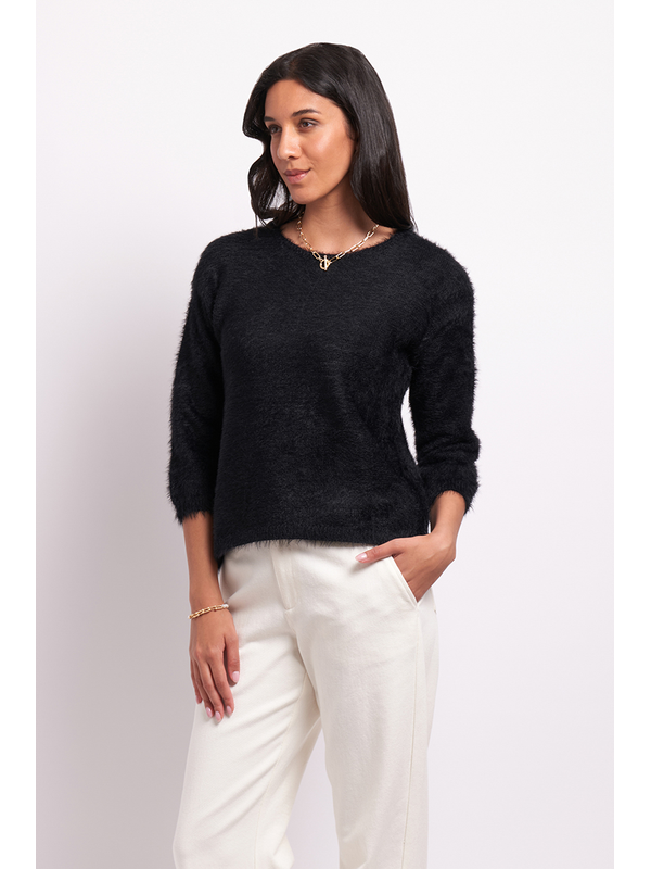 Foil Boxy High Low Jumper