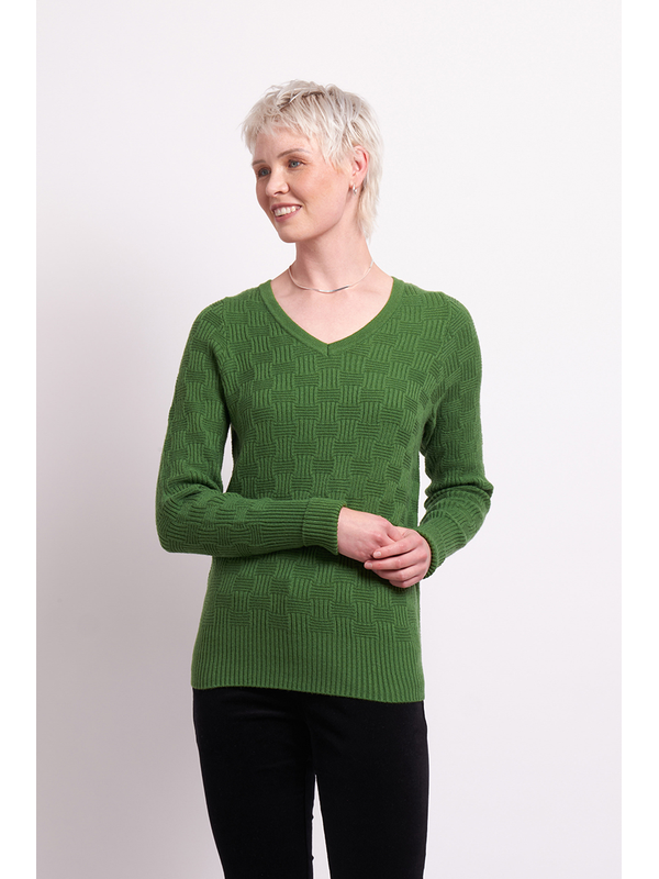 Memo Textured V Neck Sweater