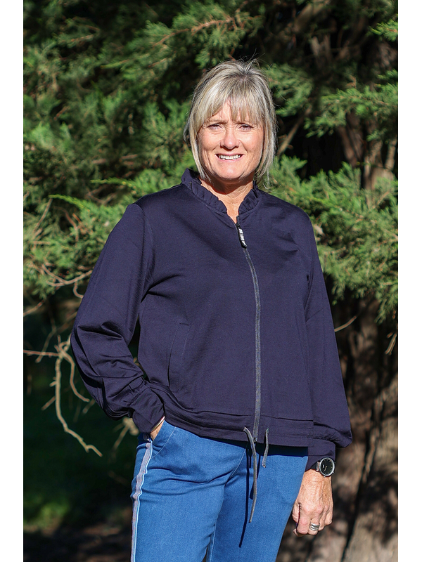 Foil Merino Ruffle Neck Jacket
