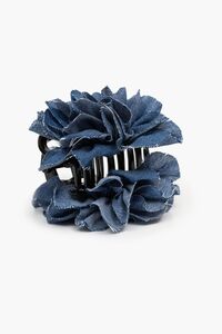 Antler Demin Rose Claw Clip