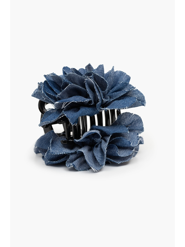 Antler Demin Rose Claw Clip