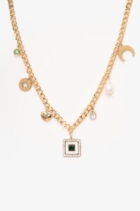 Antler Heart + Pearl Charm Necklace