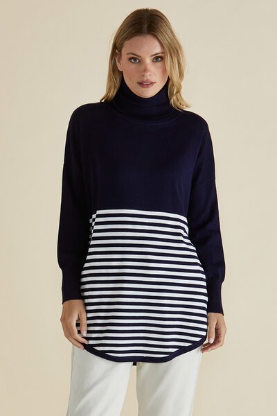 Betty Basics Fleur Roll Neck Stripe Jumper - Pre Order-new-Preen