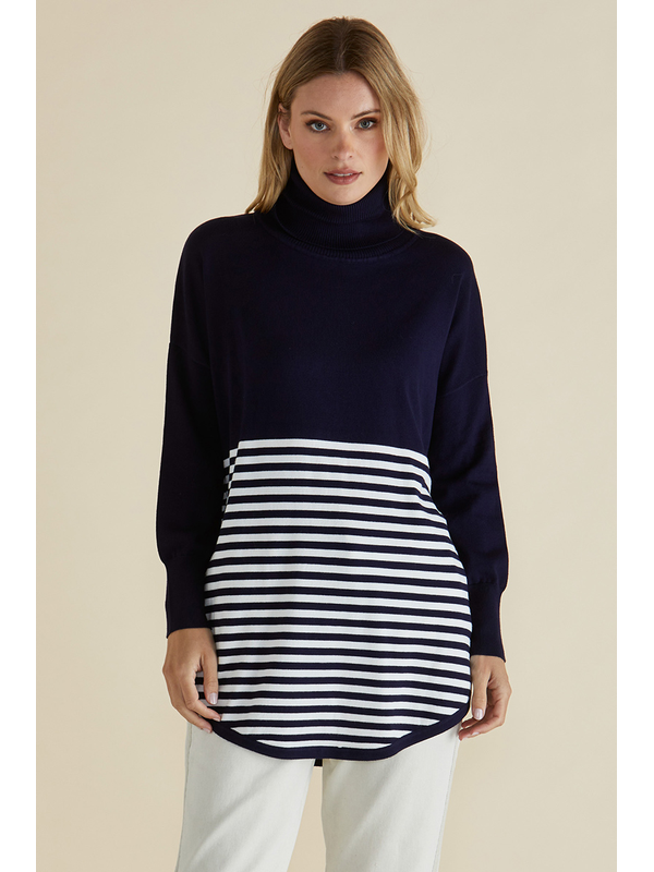 Betty Basics Fleur Roll Neck Stripe Jumper - Pre Order