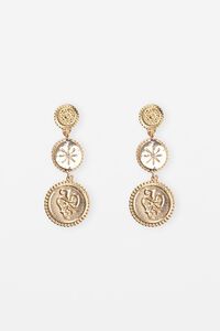Stella + Gemma Gold Triple Medalion Earring