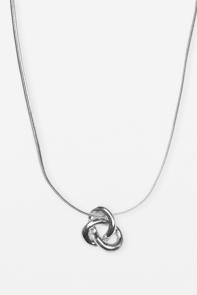 Stella + Gemma Silver Knot Necklace-new-Preen
