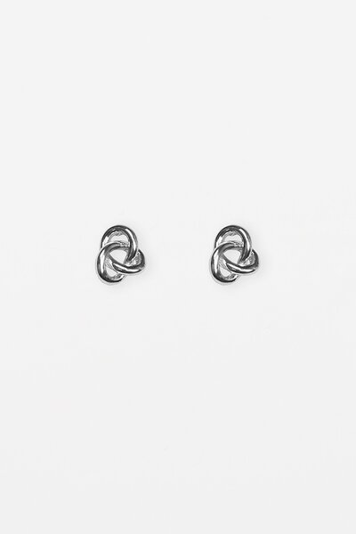 Stella + Gemma Silver Large Knot Earring-new-Preen