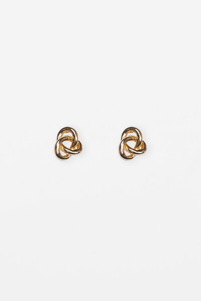 Stella + Gemma Gold Large Knot Earring-new-Preen