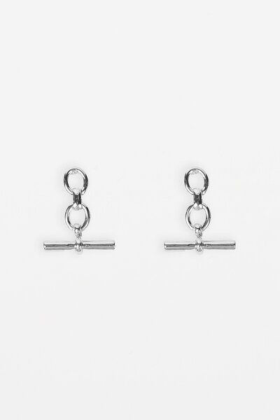 Stella + Gemma Silver Chunky Fob Earring-new-Preen