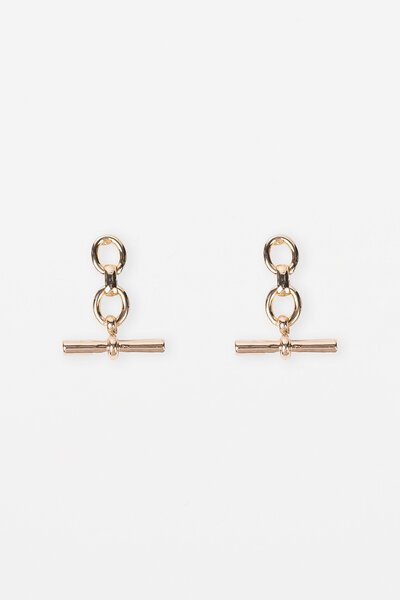 Stella + Gemma Gold Chunky Fob Earring-new-Preen