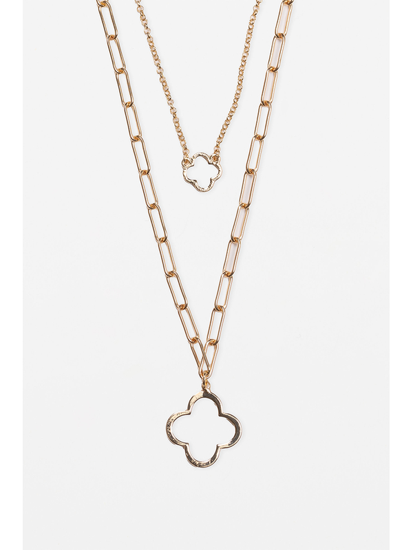 Stella + Gemma Gold Chain Cut Out Flower Necklace