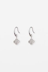 Stella + Gemma Silver Crystal Flower Drop Earring