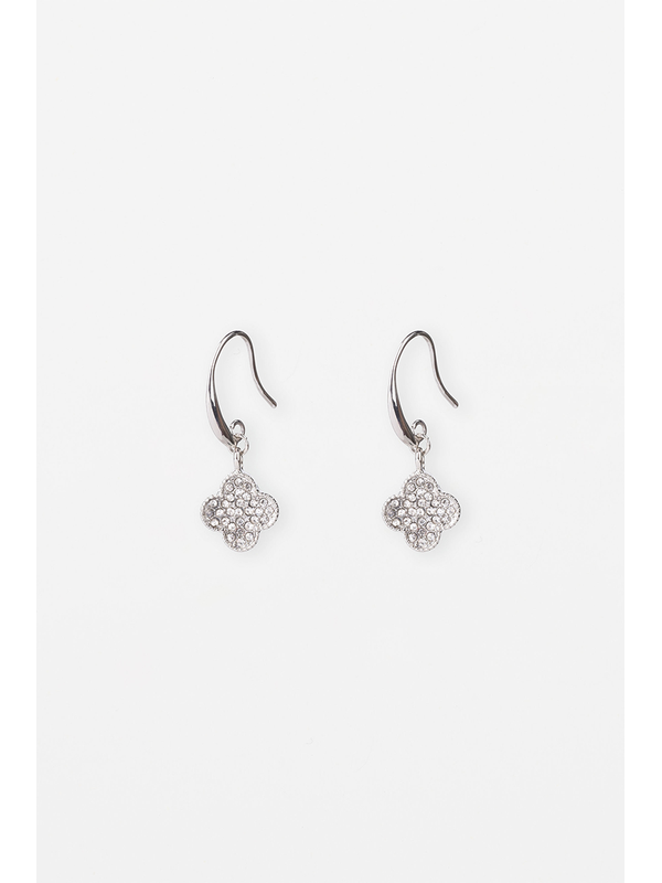 Stella + Gemma Silver Crystal Flower Drop Earring