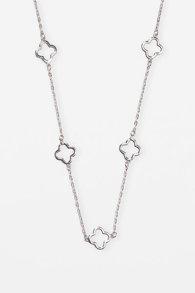 Stella + Gemma Chain Cut Out Flower Necklace-new-Preen