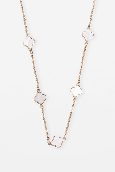 Stella + Gemma Mother of Pearl Flower Necklace-new-Preen