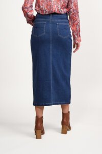 Vassalli Denim Mid Length Skirt With Front Split