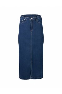 Vassalli Denim Mid Length Skirt With Front Split