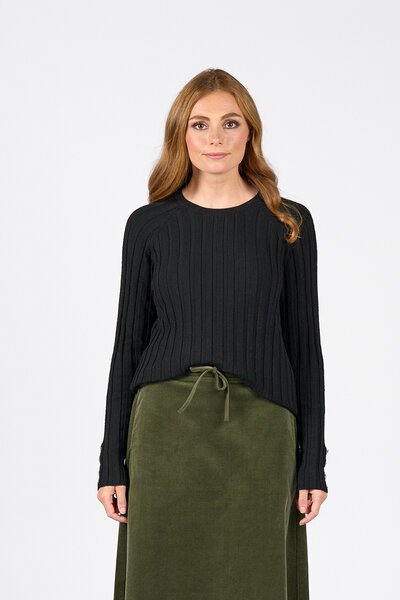 Vassalli Ribbed Jumper With Dome Cuff Detail-new-Preen
