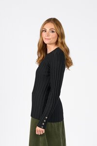 Vassalli Ribbed Jumper With Dome Cuff Detail