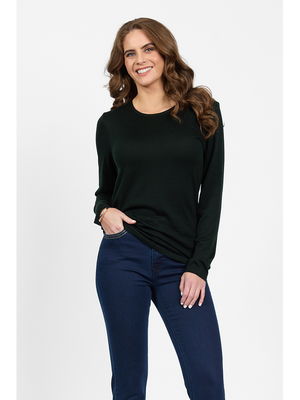 Vassalli Merino L-S Crew Neck Top
