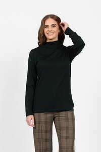 Vassalli Merino L-S Polo Neck Top
