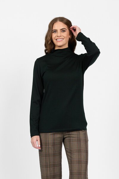 Vassalli Merino L-S Polo Neck Top-new-Preen