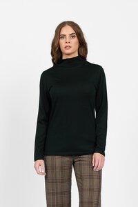 Vassalli Merino L-S Polo Neck Top