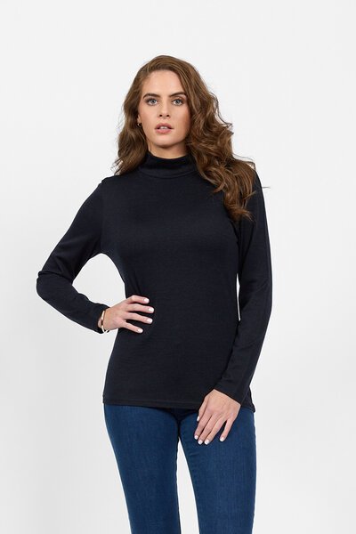 Vassalli Merino L-S Polo Neck Top-new-Preen