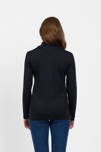 Vassalli Merino L-S Polo Neck Top