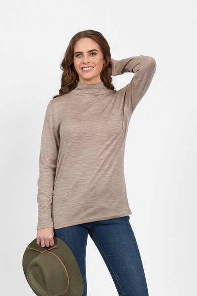Vassalli Merino L-S Polo Neck Top-new-Preen