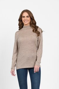 Vassalli Merino L-S Polo Neck Top
