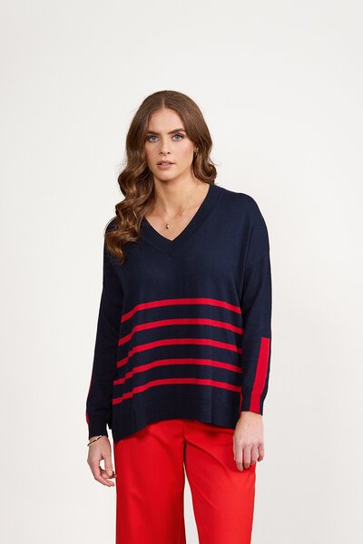 Vassalli Relaxed V Neck Sweater-new-Preen
